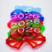LED 2026 Leuchtbrille Neon Party Sonnenbrille Shutter Shades Blinkend für Erwachsene Kinder Neujahrsgeschenke
