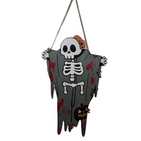 Décoration de porte en bois pour Halloween, pendentif citrouille et fantôme pour fête et décoration intérieure