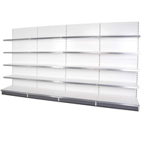 Étagères de présentation métalliques double face en acier, rayonnages modernes empilables pour supermarchés, gondoles de magasin d'alimentation