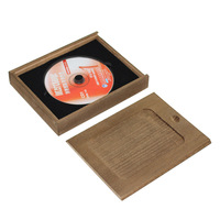 Boîte cadeau vintage en bois peint pour CD, boîte artisanale avec mousse, boîte de rangement en bois pour CD