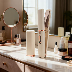 2-In-1 Haarstyler Tool Titanium Platte Ijzer Professionele Ion Draadloze Stijltang En Krultang - Product Image 2