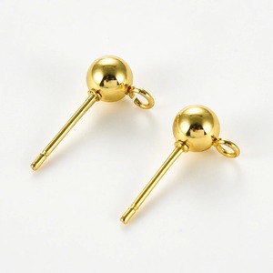 20 pièces de clous <span class=keywords><strong>d</strong></span>'<span class=keywords><strong>oreilles</strong></span> en acier inoxydable hypoallergéniques, or et argent, 3/4/5 mm, <span class=keywords><strong>pour</strong></span> la fabrication de bijoux DIY - Product Image 3