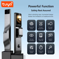 Serrure de porte intelligente Tuya WiFi avec interphone visuel 3D, écran 4,5 pouces, caméra 2MP, batterie 4200mAh, déverrouillage à distance via application PST-F7