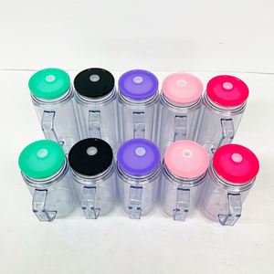 Wholesale Bulk Customized Clear 20 Oz Snow Globe Tumbler Handle 16Oz Acrylic <b>Double</b> <b>Walled</b> Coffee <b>Mug</b> With Pre Drilled Hole - Product Image 3