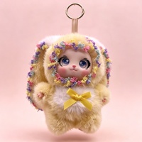Peluche Lapin à Grandes Oreilles, Rembourrage Coton PP, Mignonne Poupée pour Enfants, Décoration Sac à Dos Fille, 5-7 Ans, 0-10cm