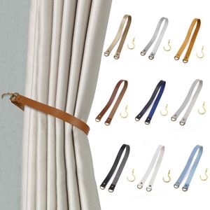Durable <b>Curtain</b> Tie Faux Leather <b>Curtain</b> Bandage for Decoration Colorful Drapery Holder <b>with</b> Metal <b>Hook</b> for <b>Curtain</b> Accessories - Product Image 1
