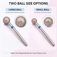 Embout de ponceuse à ongles professionnel en diamant, à grain personnalisé, pour la couleur des anneaux, avec boule de diamant grande et petite, accessoires pour ponceuse électrique pour fournisseurs de salons de manucure