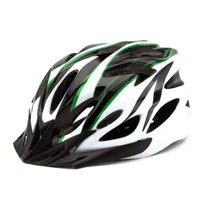 Plastic bicycle with visor men green bike helmet for adult