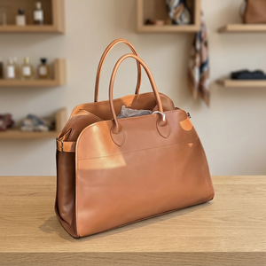 BS INTERNATIONAL Bolso de Mano Impermeable de Cuero Genuino con Dos Correas, Cierre de Cremallera, Térmico, Ecológico, Duradero, de Lujo y Moda - Product Image 1
