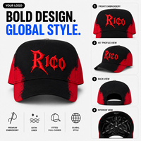 Topi Baseball Dua Warna Custom Model Distressed Bordir 3D Hip Hop Snapback Pinggiran Melengkung Lapisan Satin Streetwear Grosir OEM ODM