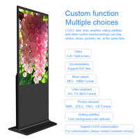 Écran d'affichage commercial LCD de 32 pouces avec roues en option pour hall d'exposition, kiosque interactif tactile, télécommande pour magasin