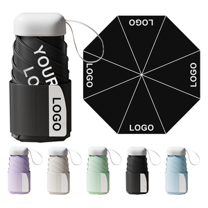 Promotional Gift Folding Mini Umbrella 210T Pongee Fabric Travel Portable Outdoor Umbrella Manual UV Umbrella With Logo Printing