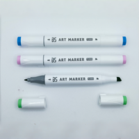 Set Pena Spidol Seni Custom Sketch Coloring Dual Tip Permanen Double Head Brush Tip Graffiti Paint Alcohol Art Marker