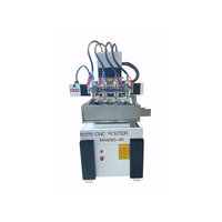 Machine de gravure CNC à 4 têtes et 4 axes MA6060-4R pour la sculpture sur bois 3D, machine de gravure CNC multi-broches avec système rotatif