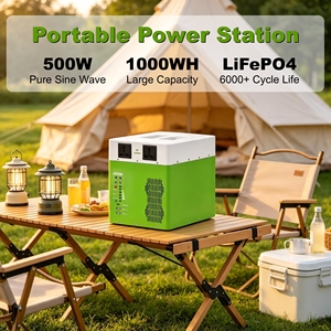 Station d'alimentation portable 500W, batterie LiFePO4, générateur solaire, stockage d'énergie, alimentation électrique, onde sinusoïdale pure, station d'alimentation extérieure - Product Image 3