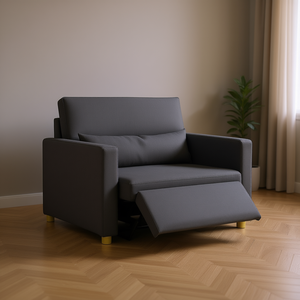 <b>Single</b> Dark Grey <b>Pull</b>-<b>Out</b> <b>Sofa</b> <b>Bed</b> 35.43 X 64.96 X 34.25 Inches Modern Fabric Living Room Furniture - Product Image 2