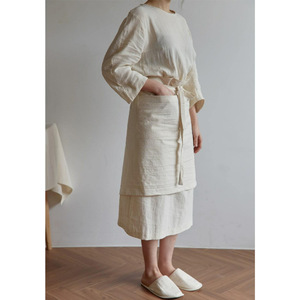<span class=keywords><strong>Delantal</strong></span> de lino y algodón de medio <span class=keywords><strong>cuerpo</strong></span> para <span class=keywords><strong>hombre</strong></span> y mujer, ropa de trabajo estampada, moda - Product Image 3