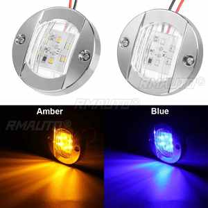 Luz LED de popa redonda para barco marino de 12 V CC, luz trasera LED blanca fría, accesorio para yate, azul/blanco/ámbar - Product Image 2