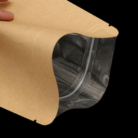 Pochette debout avec fermeture éclair en papier kraft brun écologique avec logo imprimé personnalisé sac zip-lock avec feuille d'aluminium à l'intérieur