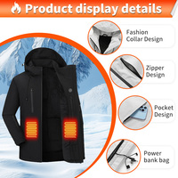 Veste chauffante rechargeable à 5 zones, manteau chauffant électrique imperméable et coupe-vent pour le ski et la chasse