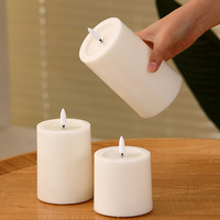 Bougie pilier LED à piles avec flamme blanche pour la décoration intérieure et les occasions de remise de diplômes (vente en gros)