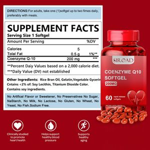 Coenzyme Q10 de marque privée 200mg Softgels de soutien à la santé Supplément pour la santé cardiaque et vasculaire - Product Image 2