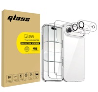 Étui robuste 5-en-1 pour iPhone 11/12/13/14/15/16/17/18 Pro Max 6,9'', avec 2x protection d'écran et d'objectif 9H, kit complet antichoc