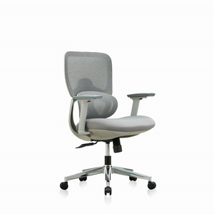 Silla de Oficina de Malla con Marco Gris, Altura Ajustable, al Mejor Precio, Silla de Personal Negra con Diseño Moderno y Función de Inclinación - Product Image 1