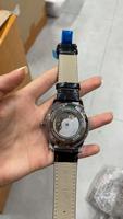 Montre automatique pour homme avec cadran diamanté ciel étoilé, lumineuse, étanche, bracelet en cuir de vache