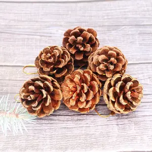 Pigne di natale Decorative O-X0063 set 6 pendenti decorazioni per alberi di natale pigne di natale essiccate naturali reali