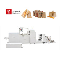 Machine de fabrication de sacs en papier à grande vitesse Tianyue nouvelle marque avec structure de levage pneumatique fait des sacs à provisions à fond carré debout