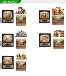 2024 VICTORY FASHION CRÉATIF NOËL EAU SPINNING LANTERN TV TÉLÉVISION et MADONNA PÈRE SAINTE TRINITÉ CHRISTMAS SNOW GLOB - Product Image 4