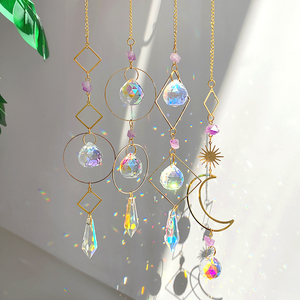 Atrapasoles de Cristal al por Mayor, Atrapasoles de Cristal Dorado y Plateado, Campanas de Viento de Cristal, Atrapasoles de Cristal para Decoración - Product Image 1