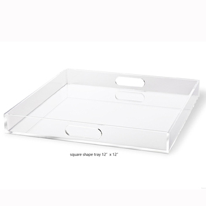 Plateau de service en acrylique plexiglas <span class=keywords><strong>carré</strong></span> personnalisé avec poignée Plateau <span class=keywords><strong>carré</strong></span> élégant pour servir à la maison et au bureau - Product Image 1
