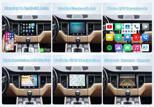 Autoradio Android avec écran tactile de 8,4 pouces, 4G WIFI, Carplay sans fil, lecteur multimédia, navigation GPS pour Porsche Macan 2014-2017 - Product Image 5