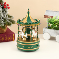 Vente en gros de boîtes à musique en bois de style européen, rotatives, à piles, créatives, pour décorations de cadeaux d'anniversaire et de Noël
