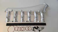 Collecteur d'admission en aluminium CNC haute performance avec bride de boîtier de papillon de 82 mm et kit rail de carburant pour Volvo S80 XC90 B6284 B6294 T6