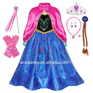 Disfraz de Princesa de las Nieves Anna con Capa y Joyas para Niña, Vestido de Fiesta, Éxito de Ventas 2023 para Halloween y Navidad - Product Image 5