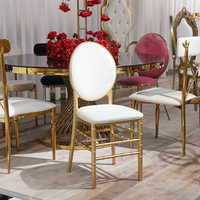Chaise de banquet en plastique PP doré avec coussin amovible, empilable, pour mariages, restaurants, salles à manger, salons et événements en appartement
