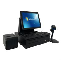 Système de point de vente à écran tactile capacitif 15 "+ 15" 10 points pour les transports publics tout-en-un Windows/Android OS thermique