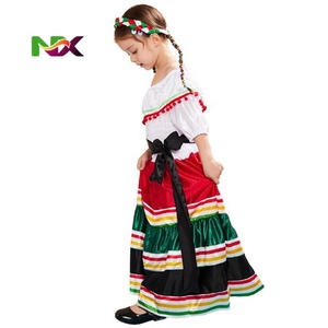 Impresionante Traje de Bailarina Folclórica Mexicana Tradicional de Jalisco para Niñas, Vestido Mexicano de Encaje para Niñas - Product Image 5