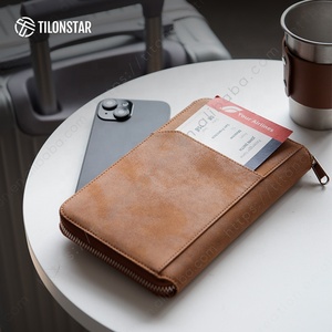 TILONSTAR TPW120 Large Capacity Certificate <strong>Storage</strong> <strong>Bags</strong> Leather RFID Card Wallet <strong>Passport</strong> <strong>Bag</strong> Blank <strong>Passport</strong> Holder with Zipper - Product Image 6