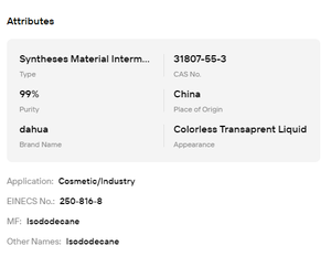 Cosmetic Grade 99% High Purity Isododecane Highly Branched Alkane Base Oil For Ointment Emulsifying Skincare Cosmetic Products - Product Image 6