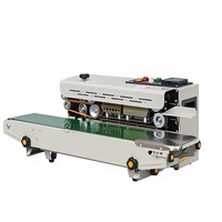 Machine de scellage à bande continue entièrement automatique électrique FR-900X pour films d'emballage plastique, haute efficacité, pour aliments et snacks quotidiens