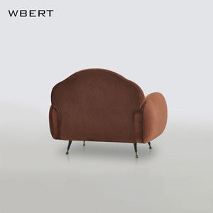 Silla de sofá de tela de lujo de diseñador italiano WBERT-silla informal perezosa de franela moderna medieval francesa para comedor o sala de estar - Product Image 4