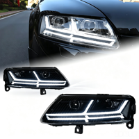 Ensemble de phares modifiés Audi A6/C6 2008-2011 avec feux de jour à LED, éclairage dynamique, laser directionnel 12V 6000 Lumens