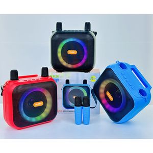 2 Mic altoparlante Karaoke altoparlante portatile microfono senza fili cambia voce colorato LED luce cantare per la casa dei bambini adulti - Product Image 2