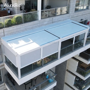 Chống Thấm Nước Kim Loại Retractable Shade Hệ Thống Mái Che Ngoài Trời PVC Vải Gấp Mái Pergola - Product Image 4