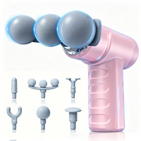Pistolet de massage musculaire portable mini rechargeable en PVC avec 6+ têtes de massage et batterie de 1000-1200 mAh