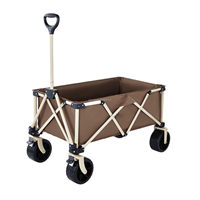 Chariot pliant à roulettes avec table intégrée, poignée réglable, housse de protection, chariot pliable pour camping en extérieur, capacité 120 kg, brouette